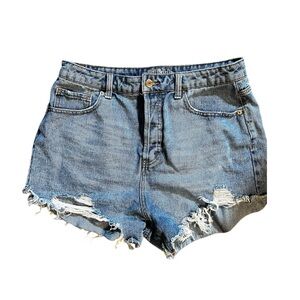 Wild Fable Blue High Waist Distressed Denim Shorts Mom Shorts